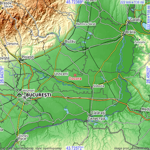 Topographic map of Cocora