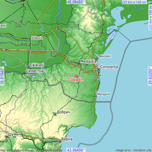 Topographic map of Cobadin