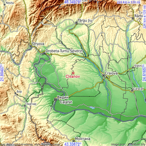 Topographic map of Cleanov