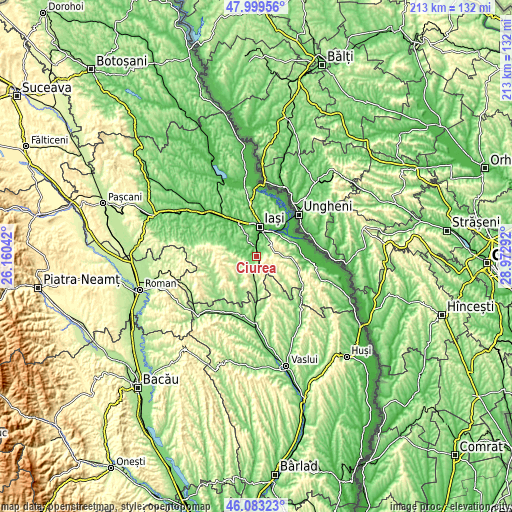 Topographic map of Ciurea