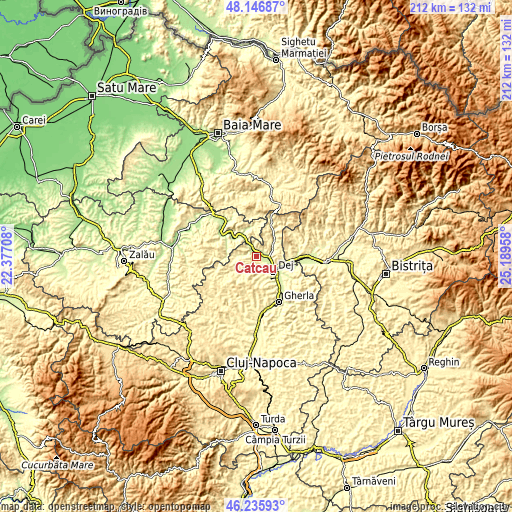 Topographic map of Câţcău