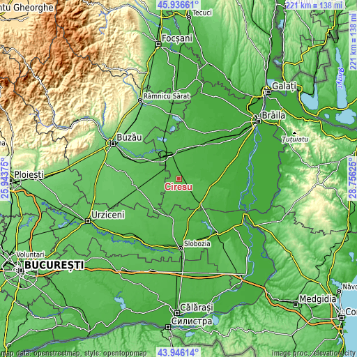 Topographic map of Cireşu