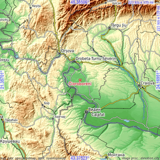 Topographic map of Cioroboreni