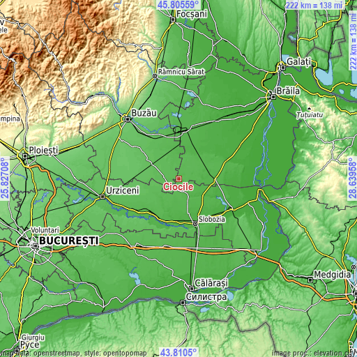 Topographic map of Ciocile