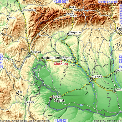 Topographic map of Ciochiuța