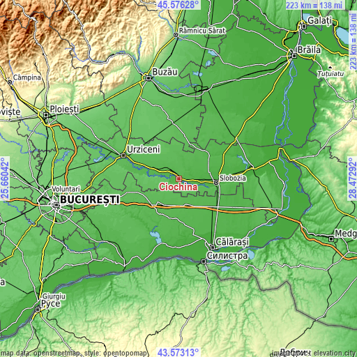 Topographic map of Ciochina