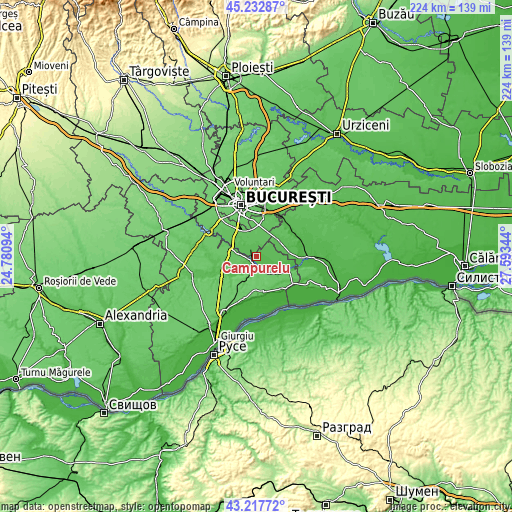 Topographic map of Câmpurelu