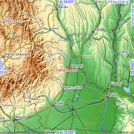 Topographic map of Câmpineanca