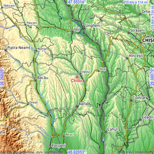 Topographic map of Chițoc