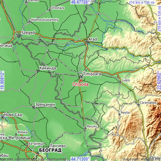 Topographic map of Chișoda