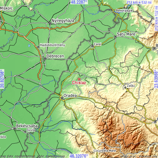 Topographic map of Chişlaz
