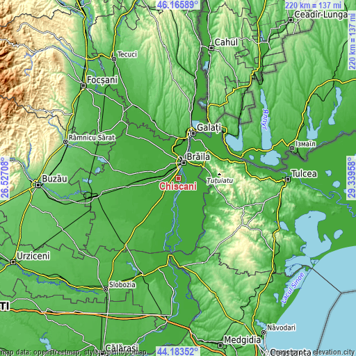 Topographic map of Chiscani