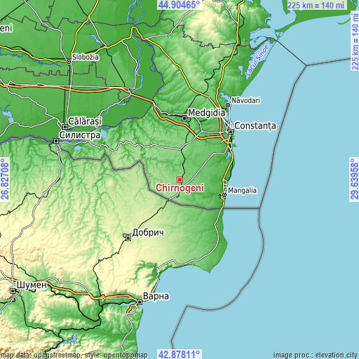 Topographic map of Chirnogeni