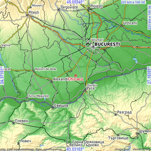 Topographic map of Chiriacu