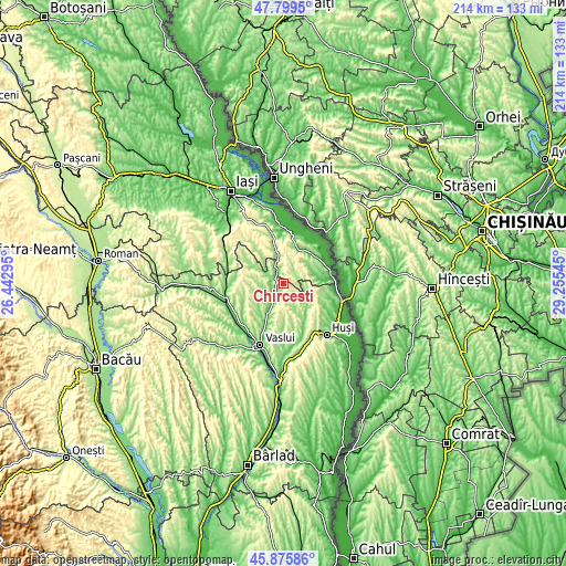 Topographic map of Chircești