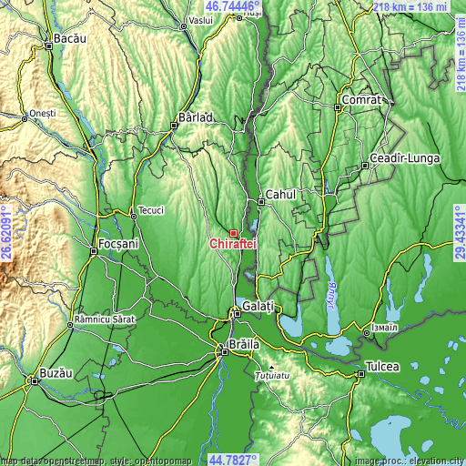 Topographic map of Chiraftei