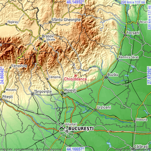 Topographic map of Chiojdeanca