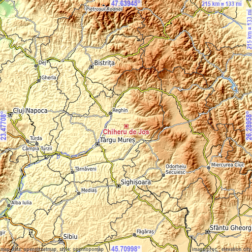 Topographic map of Chiheru de Jos