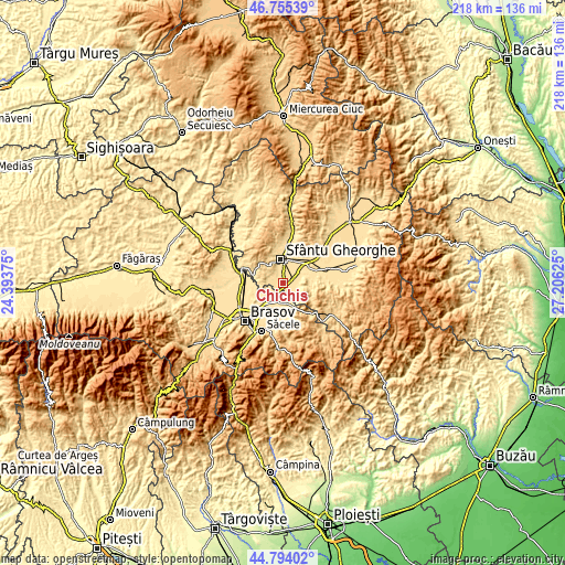 Topographic map of Chichiş