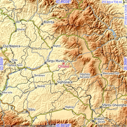 Topographic map of Chibed