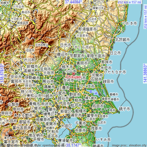 Topographic map of Chikusei