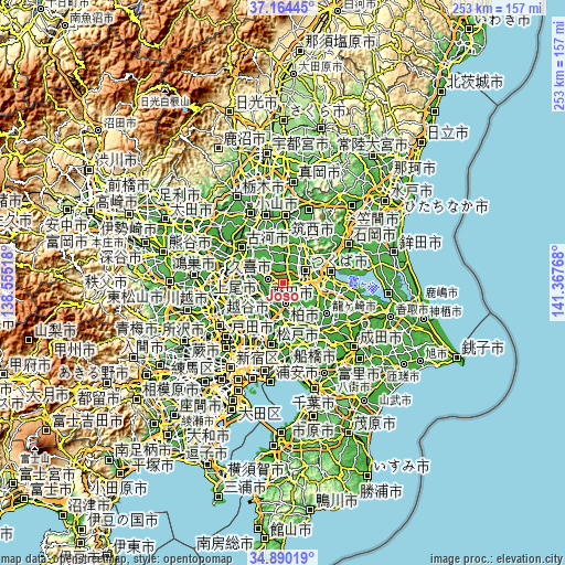 Topographic map of Jōsō
