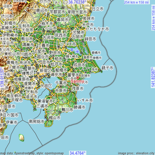 Topographic map of Sanmu