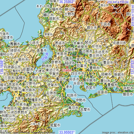 Topographic map of Inabe