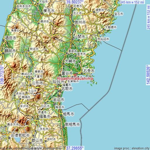 Topographic map of Higashimatsushima