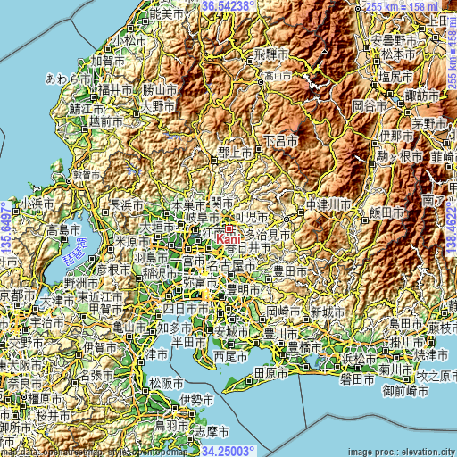 Topographic map of Kani