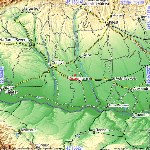 Topographic map of Cezieni