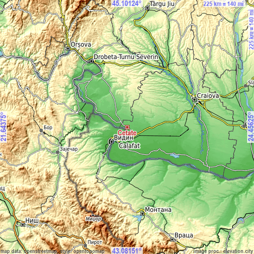 Topographic map of Cetate