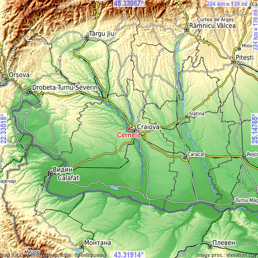 Topographic map of Cernele