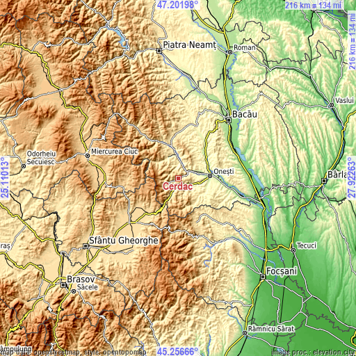 Topographic map of Cerdac