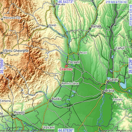 Topographic map of Ceardac