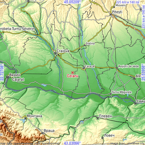 Topographic map of Celaru