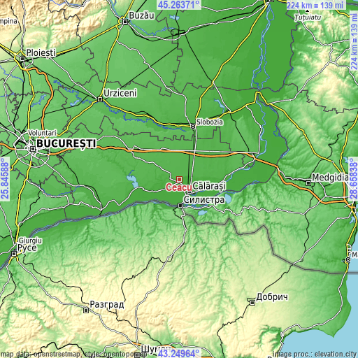 Topographic map of Ceacu