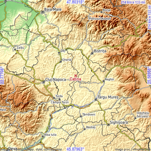 Topographic map of Cătina