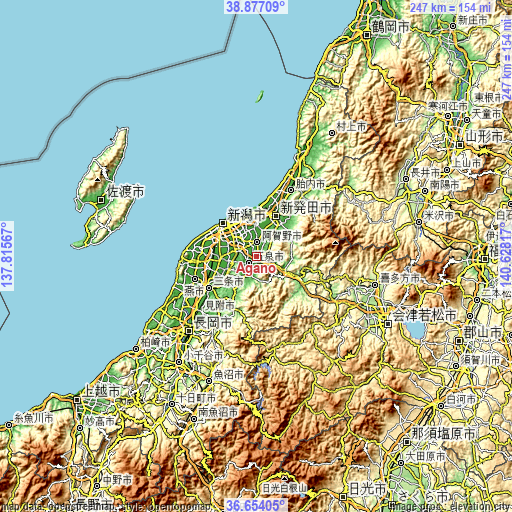 Topographic map of Agano