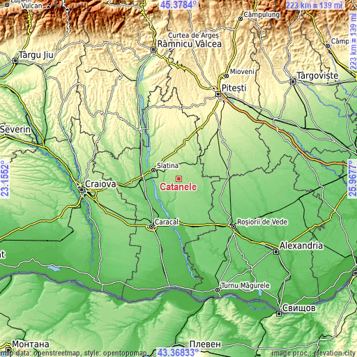 Topographic map of Catanele