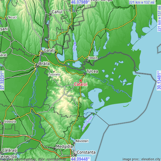 Topographic map of Cataloi