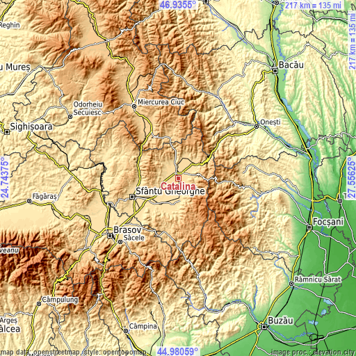 Topographic map of Catalina