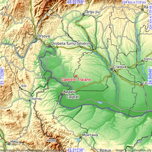 Topographic map of Castrele Traiane