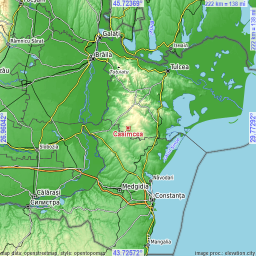 Topographic map of Casimcea