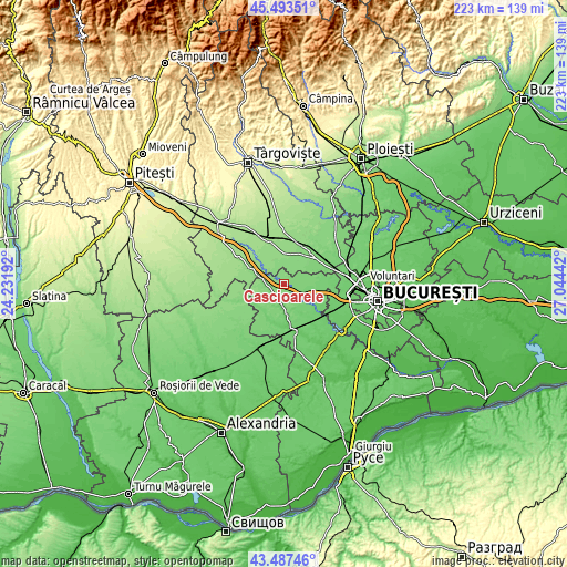 Topographic map of Căscioarele