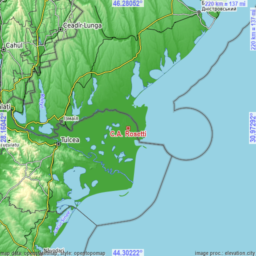 Topographic map of C.A. Rosetti