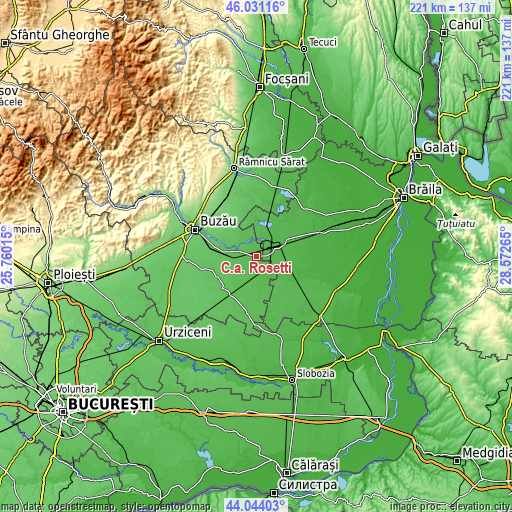 Topographic map of C.a. Rosetti