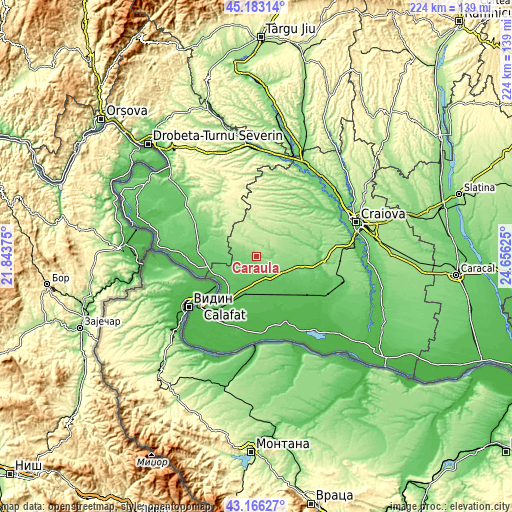 Topographic map of Caraula