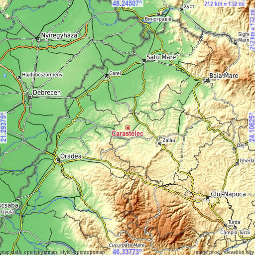 Topographic map of Carastelec