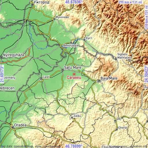 Topographic map of Cărășeu